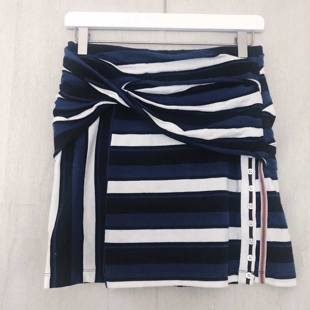 3.1 Phillip Lim Stripe Wrap Fitted Mini Skirt